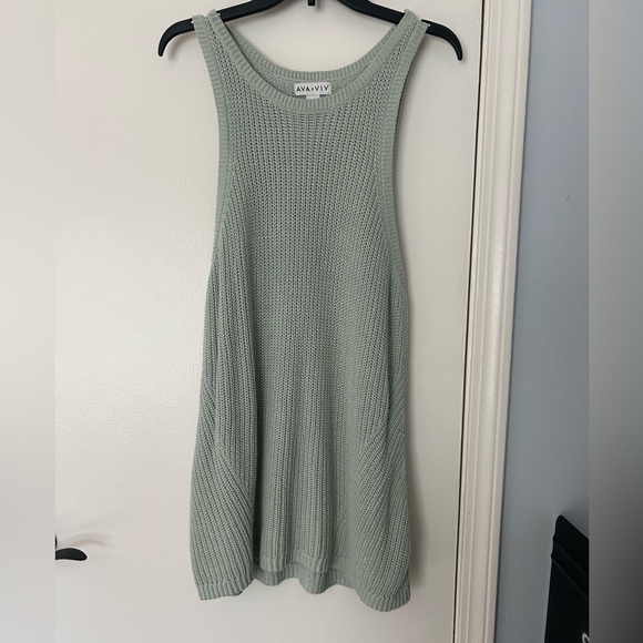 Ava & Viv Sage Green Knit Tank Top - Picture 1 of 3